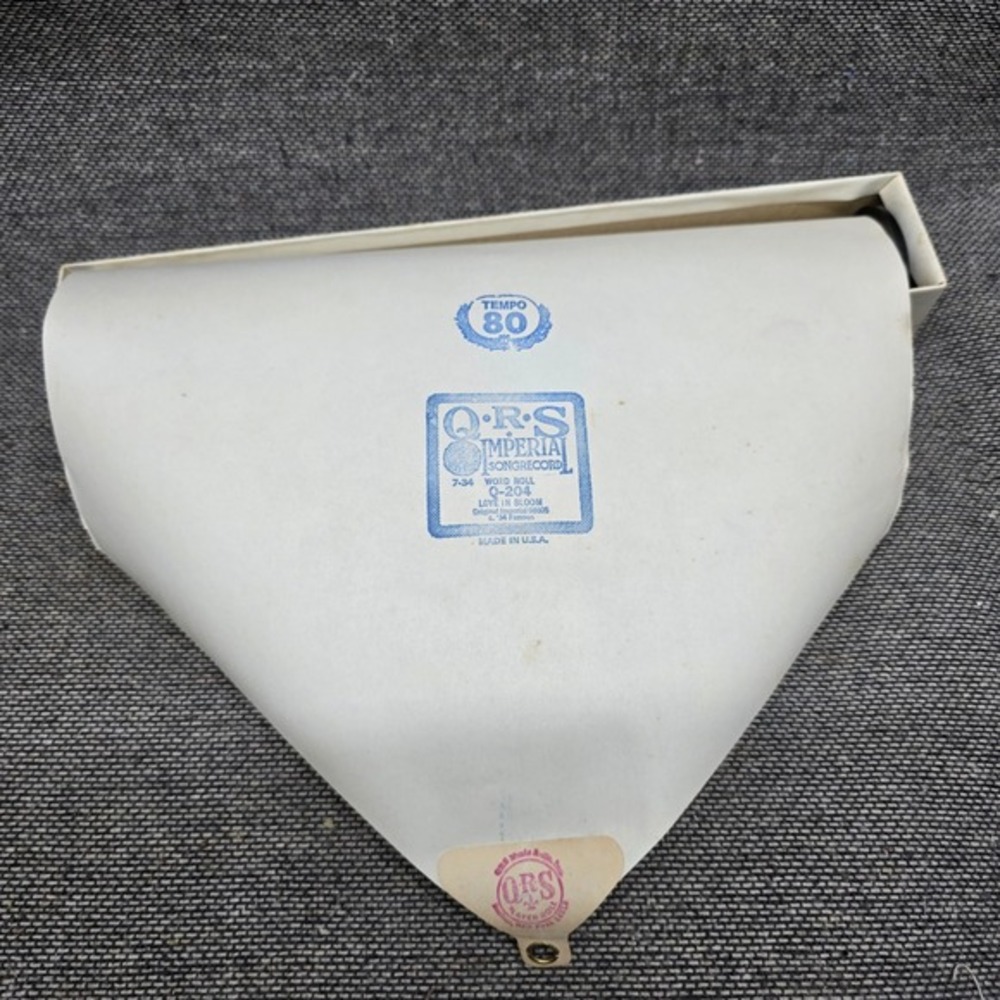 QRS Imperial Word Roll Love In Bloom Q-204 Vintage Player Piano Music Red Good